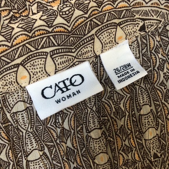 3/$15 Cato Women’s Crepe Button Down Shirt- Brown - Picture 5 of 6
